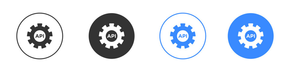 API icon editable flat vector illustration concept.