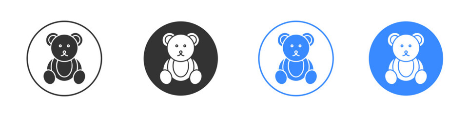 Teddy bear icon editable flat vector illustration concept.
