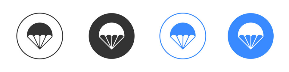 Parachute icon editable flat vector illustration concept.