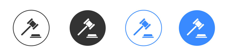 Gavel icon editable flat vector illustration concept.