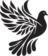 Fototapeta premium Dove high quality cute black vector