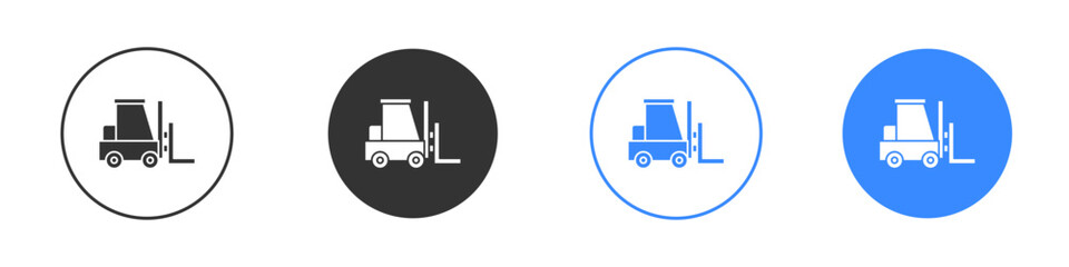 Forklift icon editable flat vector illustration concept.