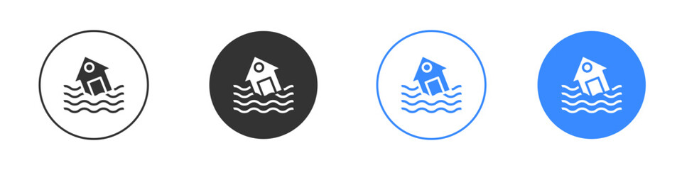Flood icon editable flat vector illustration concept.