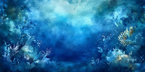 Obraz premium Underwater Scene with Coral and Blue Water Background Art