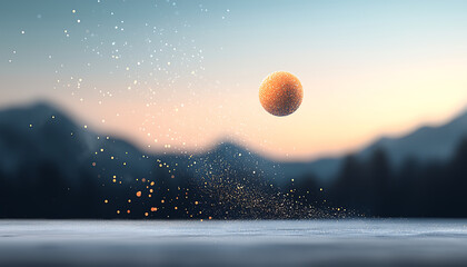 Magical Orb over Mountain Landscape.