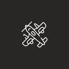 Airplane icon logo flat vector design