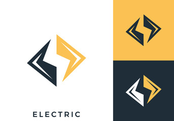 simple lightning power energy logo vector design