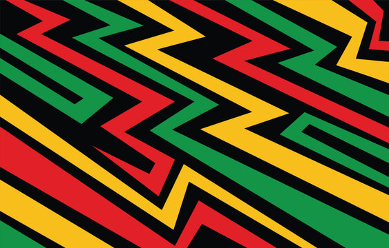 Abstract background with Jamaican color zigzag pattern