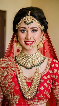 A portrait video of a beautiful bridal.