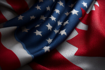Fototapeta premium usa_flag_and_canada_flag