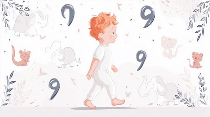 Nine Years Old: A Child's Journey Illustration
