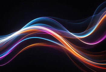 Naklejka premium Abstract Colorful Light Trails on Black