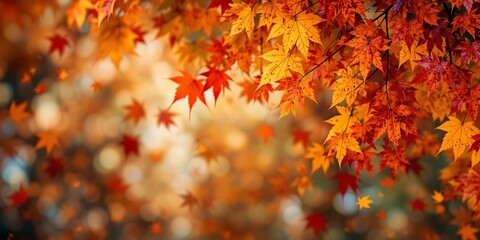 Colorful Autumn Leaf Pattern Wallpaper