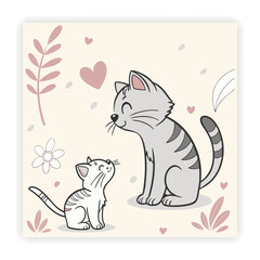 Cute Animal Faces Hand Sketched Doodle Vector