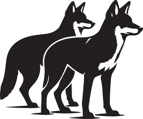 Obraz premium Dingo Dog high quality black vector