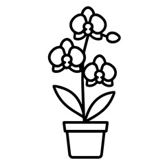 Orchid icon on white background vector
Vector icon plants and flowers