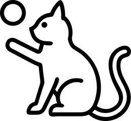 Cat playing icon on a white background