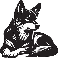 Obraz premium Dingo Dog high quality black vector