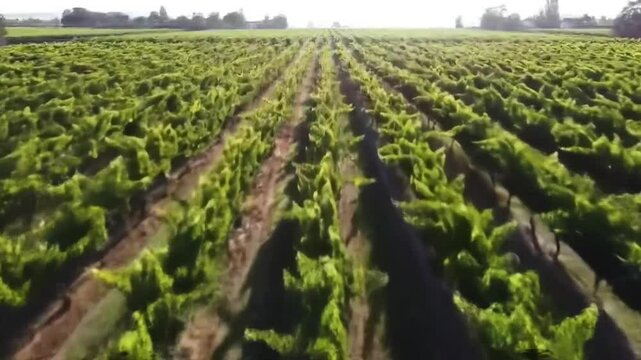 Vineyard Vista: Lush Grapevines in Slow Motion 4K