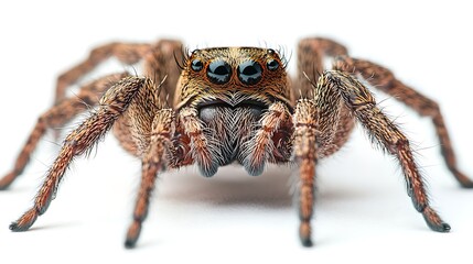 Gentle spider in warm brown tone isolated on white background. Promote kindness on Save a Spider Day