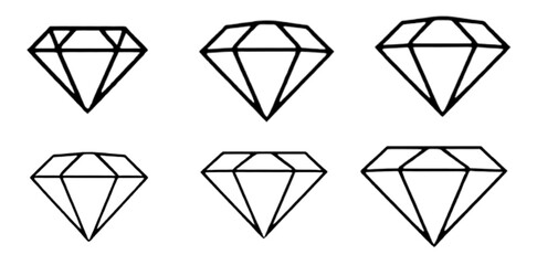 Diamond Icon set - stock vector