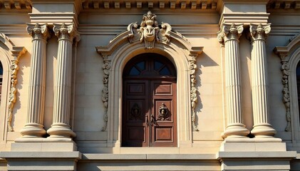 Intricate stone carvings adorn building facade, gothic, masonry