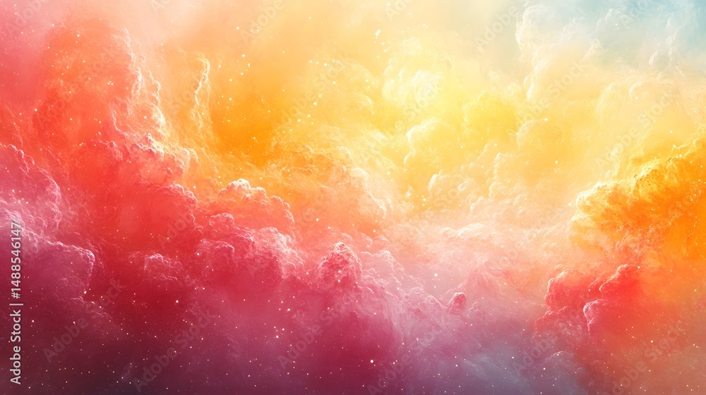 Aufkleber a vibrant nebula of swirling cosmic dust and gases unfolds with mesmerizing color gradients. reds an