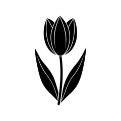 Obraz premium Tulip silhouette vector illustration