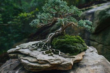 Bonsai Tree on Rocks
