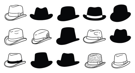 Collection of Various Hat Silhouettes