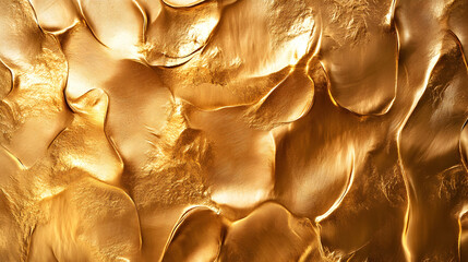 Golden Texture Abstract Background with Waves and Light Reflection