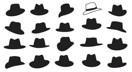 Collection of Various Hat Silhouettes