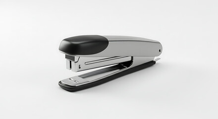 Sleek Metal Office Stapler Stationery Supply on White Background 3D Render