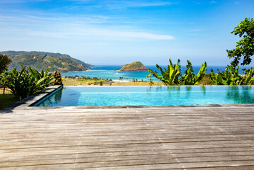 Swimming pool, Island Lombok, Indonesia, Asia.
