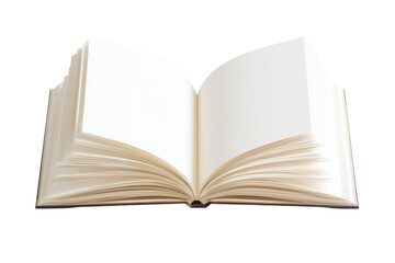 Open book showing blank pages on transparent background