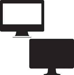 Silhouette a Desktop Computer black flat