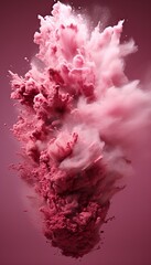 Lipstick or creamy bluster smudge swatch isolated on pink background