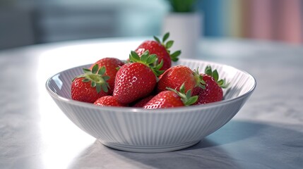 fresh strawberries in a bowl
