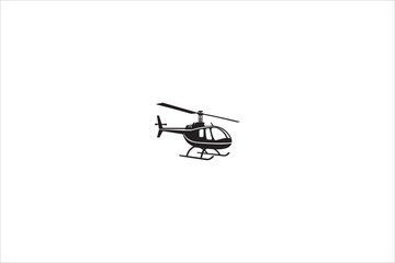 helicufter  silhouette with a simple, understated design set against a white background
