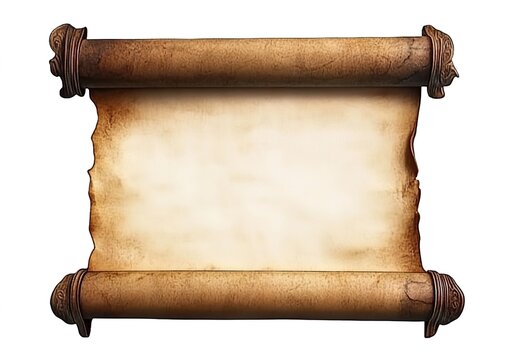 Ancient Scroll with Wooden Handles