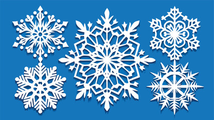 Fototapeta premium set of snowflakes on white