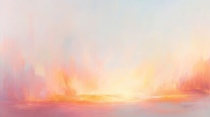 Fototapeta premium Gentle, pastel sunrise landscape painting.