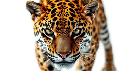 Obraz premium A Majestic Jaguar Close-Up Intense Gaze and Striking Spots