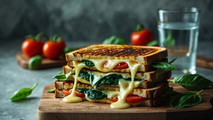 Grilled spinach and tomato cheese sandwich - Powered by Adobe