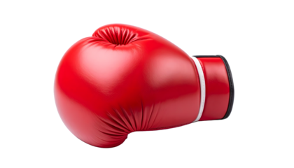 Red boxing glove isolated on transparent background
