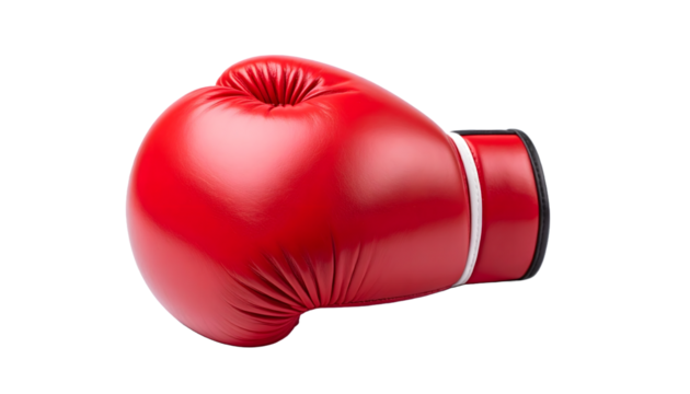 Red boxing glove isolated on transparent background
