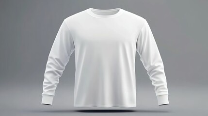 White Long-Sleeve T-Shirt on Mannequin