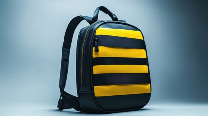 Reflective safety backpack for night travel, isolated on white 