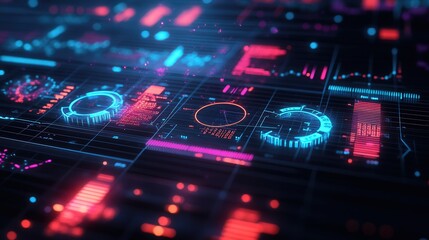Obraz premium AI dashboard calculating higher import taxes, with digital dials turning red