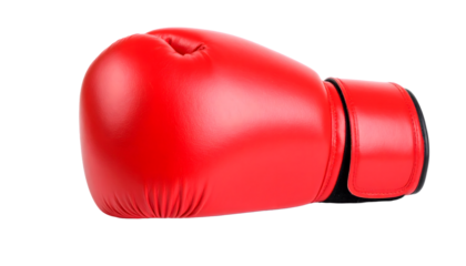 Red boxing glove isolated on transparent background
